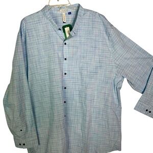 NEW Artefact Men’s 3XL Blue Check Long Sleeve Dress Shirt